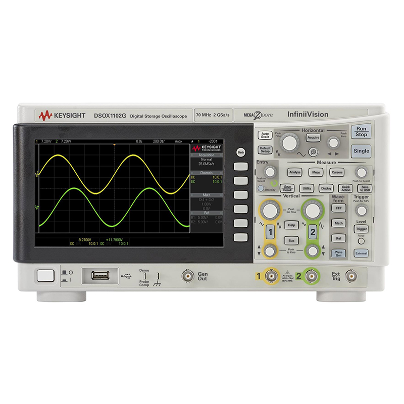 是德DSOX1102G 示波器：70/100 MHz，2 个模拟通道